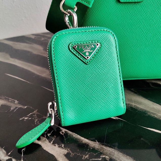 Prada original saffiano leather galleria micro bag 1BA296 green