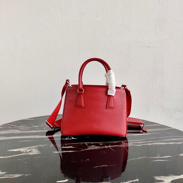 Prada original saffiano leather galleria micro bag 1BA296 red