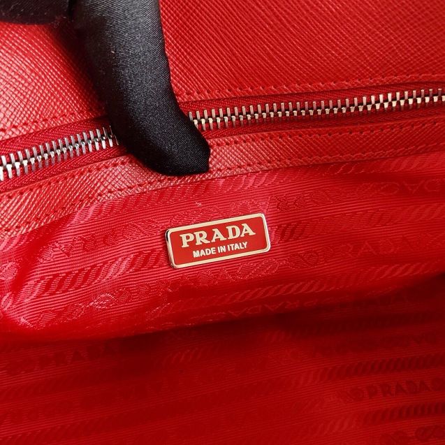 Prada original saffiano leather galleria micro bag 1BA296 red