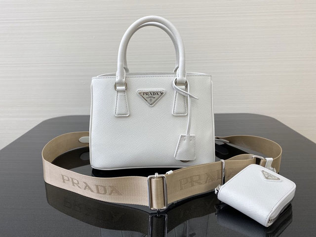 Prada original saffiano leather galleria micro bag 1BA296 white