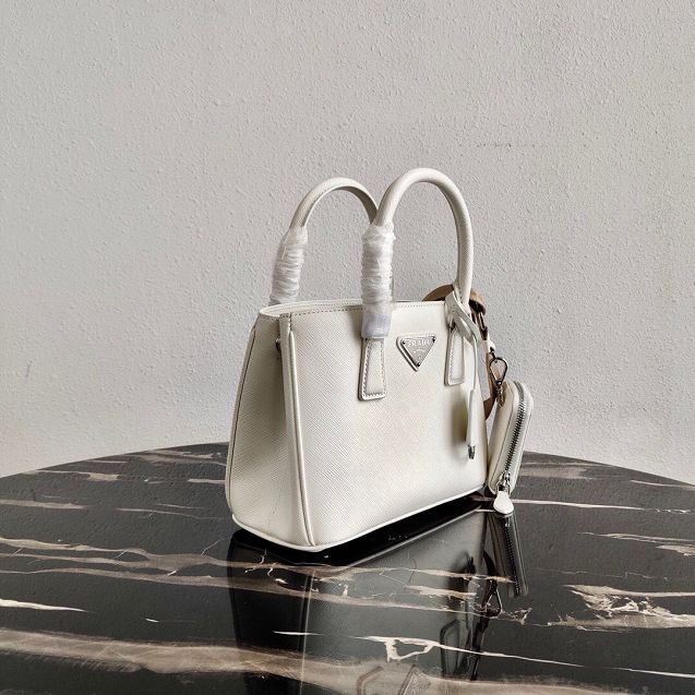 Prada original saffiano leather galleria micro bag 1BA296 white