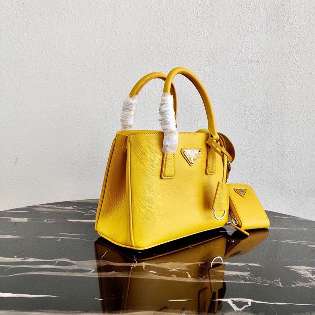 Prada original saffiano leather galleria micro bag 1BA296 yellow