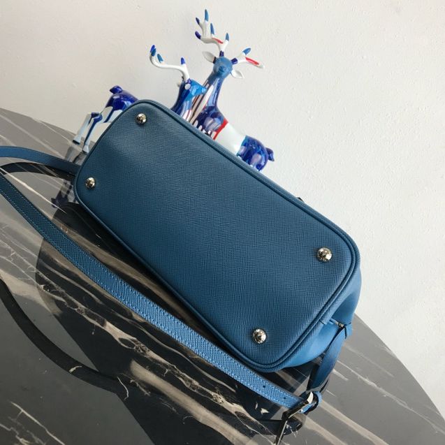 Prada original saffiano leather medium double bag BN2838 blue