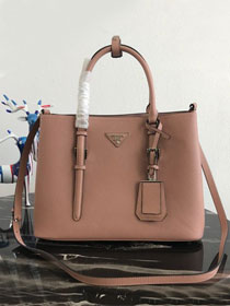 Prada original saffiano leather medium double bag BN2838 light pink