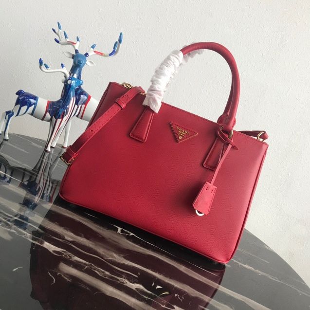 Prada original saffiano leather medium tote bag 1BA1801 red