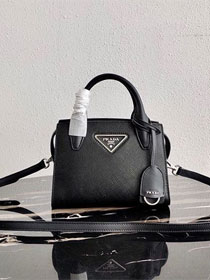 Prada original saffiano leather small monochrome bag 1BA269 black