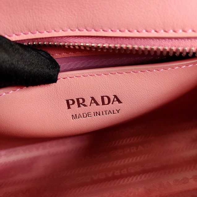 Prada original saffiano leather small monochrome bag 1BA269 pink