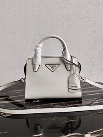 Prada original saffiano leather small monochrome bag 1BA269 white