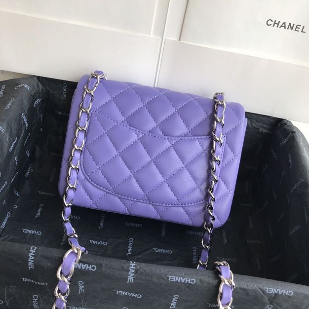 CC original lambskin super mini flap bag A35200 purple