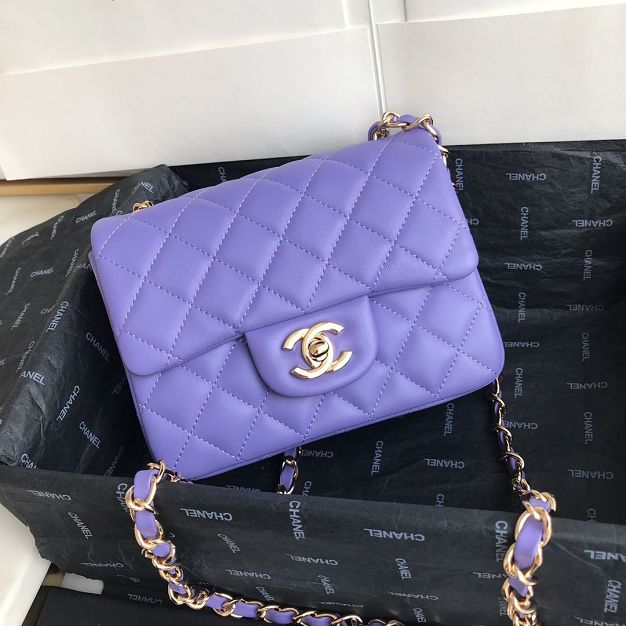 CC original lambskin super mini flap bag A35200 purple