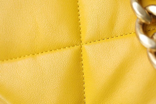 2020 CC original lambskin 19 large flap bag AS1161 yellow