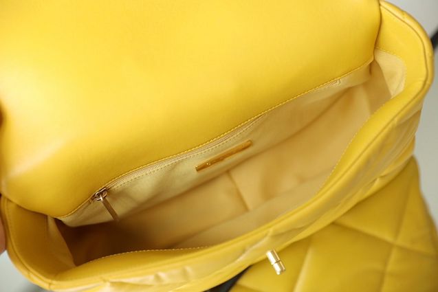 2020 CC original lambskin 19 large flap bag AS1161 yellow