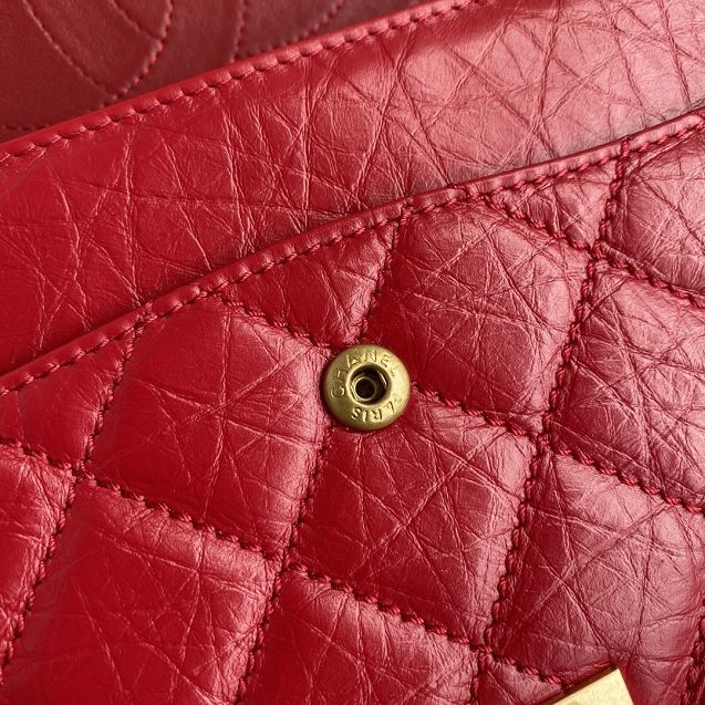 CC original aged calfskin large 2.55 flap handbag A37587 red