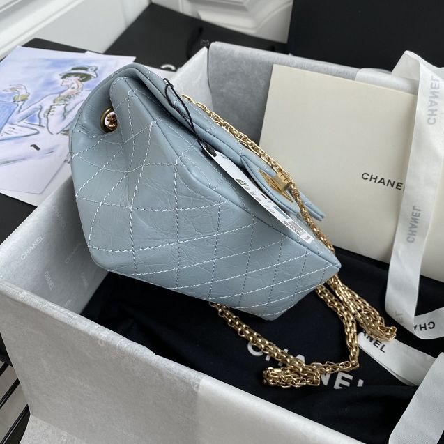 CC original calfskin small 2.55 handbag AS0874 light blue