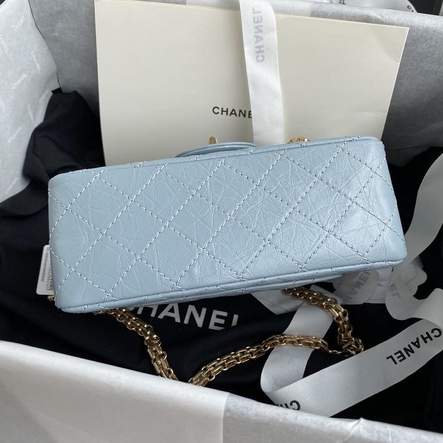 CC original calfskin small 2.55 handbag AS0874 light blue