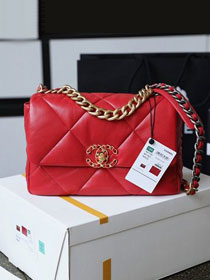 2020 CC original lambskin 19 flap bag AS1160 red