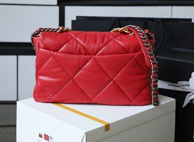 2020 CC original lambskin 19 large flap bag AS1161 red