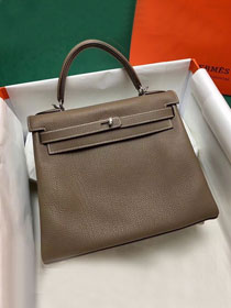 Hermes original togo leather kelly 25 bag K25 etoupe grey