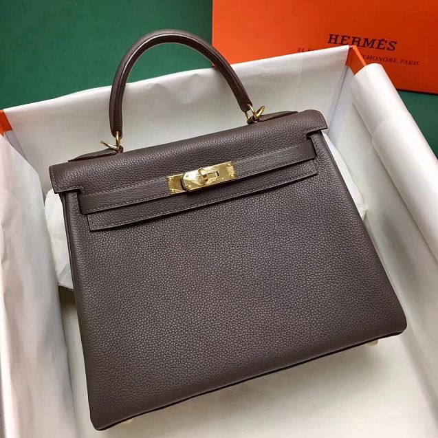 Hermes original togo leather kelly 32 bag K32 gris etain