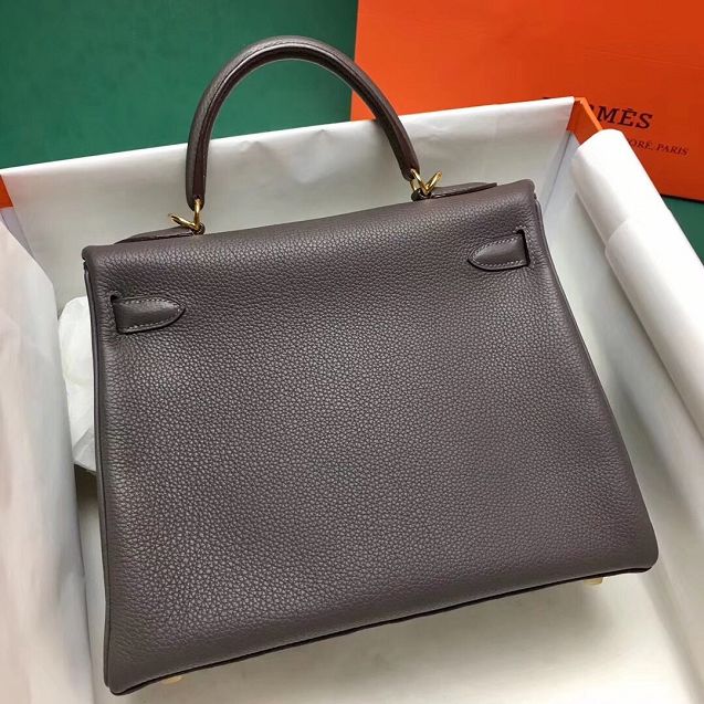 Hermes original togo leather kelly 32 bag K32 gris etain