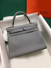 Hermes original togo leather kelly 32 bag K32-1 gris mouette