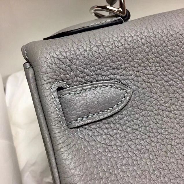 Hermes original togo leather kelly 25 bag K25 gris mouette