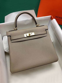 Hermes original togo leather kelly 25 bag K25 gris tourterelle