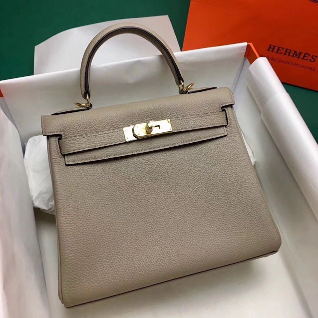 Hermes original togo leather kelly 28 bag K28-1 gris tourterelle