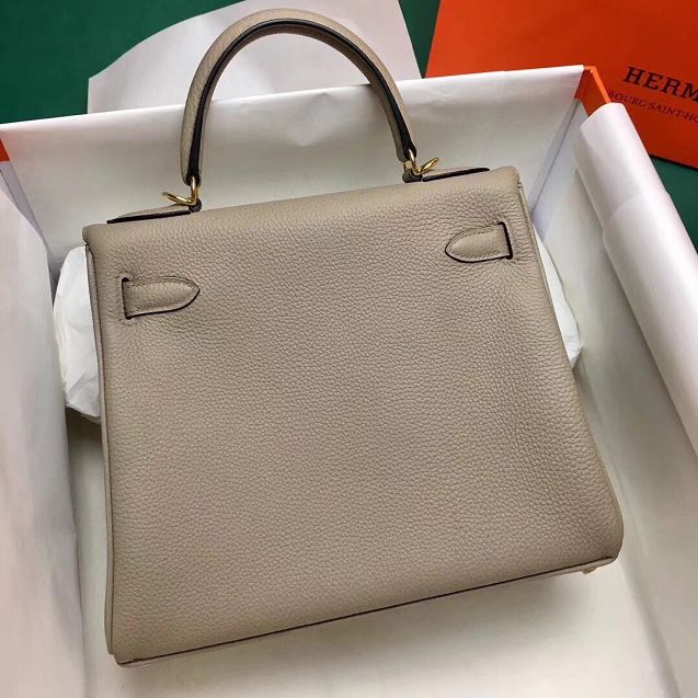 Hermes original togo leather kelly 25 bag K25 gris tourterelle