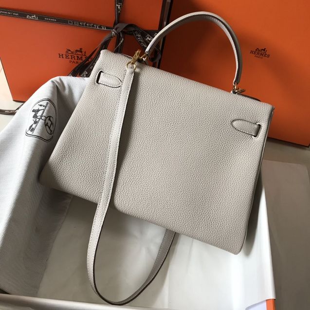 Hermes original togo leather kelly 28 bag K28-1 pearlash