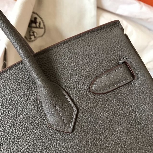 Hermes original togo leather birkin 30 bag H30-1 gris etain