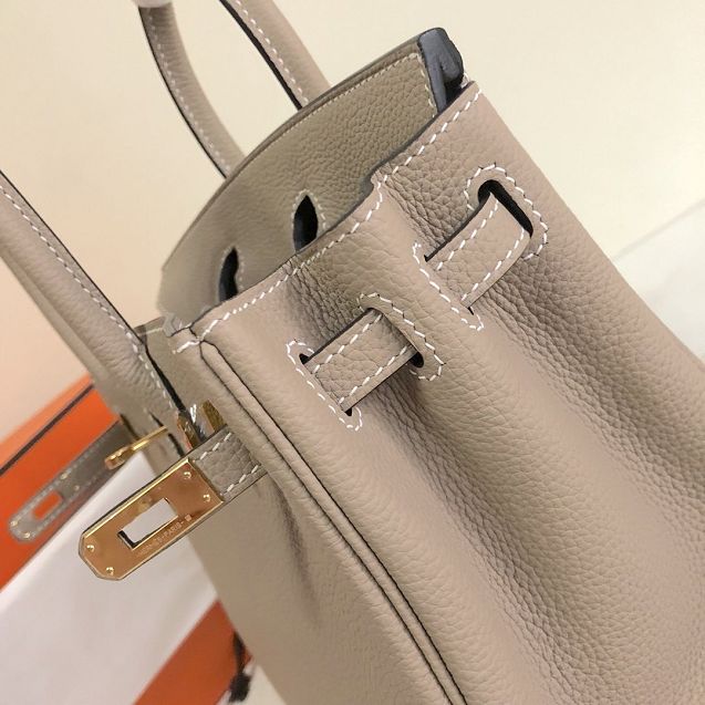 Hermes original togo leather birkin 25 bag H25-1 gris tourterelle