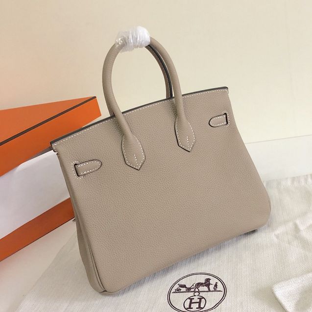 Hermes original togo leather birkin 25 bag H25-1 gris tourterelle