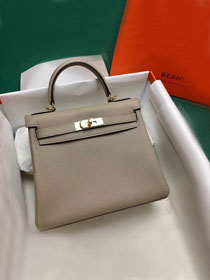 Hermes original togo leather kelly 28 bag K28-1 gris tourterelle