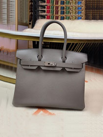 Hermes original epsom leather birkin 30 bag H30-3 gris etain