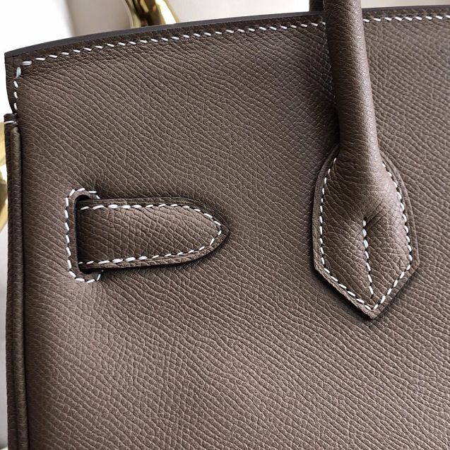 Hermes original epsom leather birkin 35 bag H35-3 etoupe grey