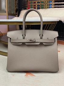 Hermes original epsom leather birkin 35 bag H35-3 gris asphalte