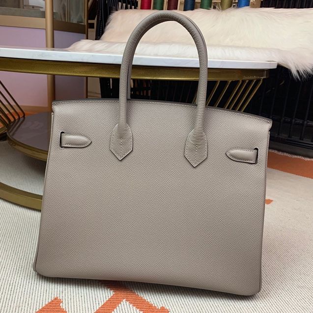 Hermes original epsom leather birkin 35 bag H35-3 gris asphalte