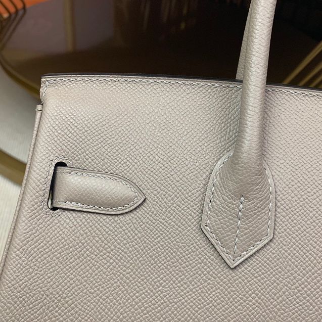 Hermes original epsom leather birkin 35 bag H35-3 gris asphalte