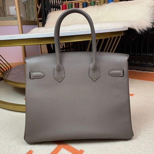 Hermes original epsom leather birkin 30 bag H30-3 gris etain