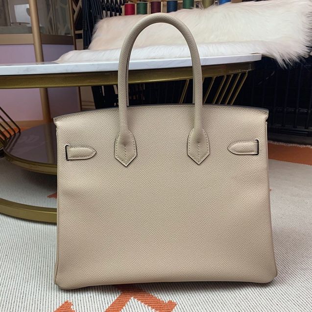 Hermes original epsom leather birkin 25 bag H25-3 gris tourterelle