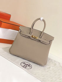 Hermes original togo leather birkin 25 bag H25-1 gris tourterelle