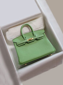 Hermes original togo leather birkin 25 bag H25-1 vert criquet