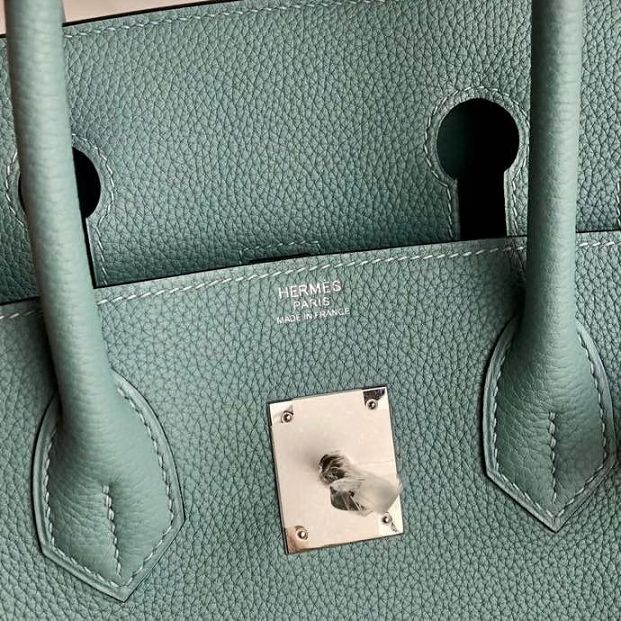 Hermes original togo leather birkin 35 bag H35-1 azure