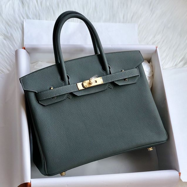 Hermes original togo leather birkin 30 bag H30-1 vert amande