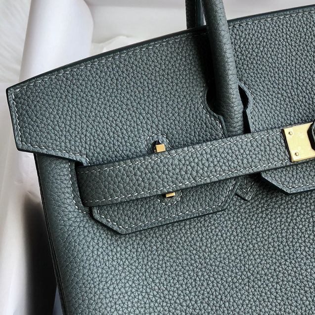 Hermes original togo leather birkin 30 bag H30-1 vert amande