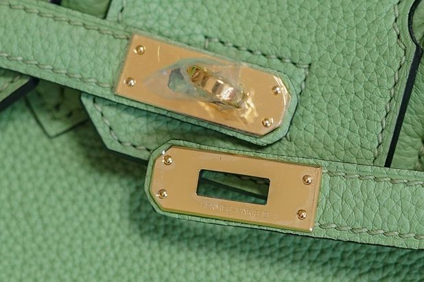 Hermes original togo leather birkin 30 bag H30-1 vert criquet