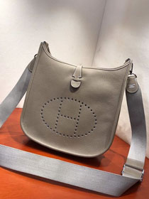 Hermes original togo leather evelyne pm shoulder bag E28 gris tourterle