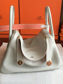 Hermes original top togo leather large lindy 34 bag H34 pearlash