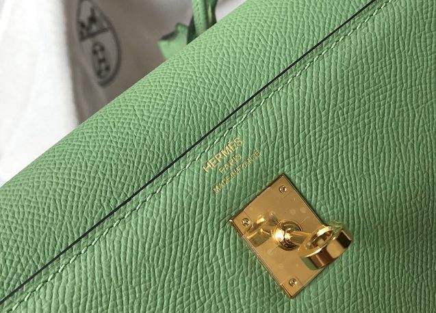 Hermes original epsom leather kelly 25 bag K25-1 vert criquet